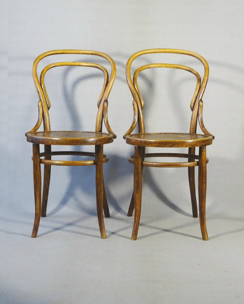 2 Chaises bistrot N°14 par FUCHS & FREUD- Bielitz-Austria vers 1890, no Thonet