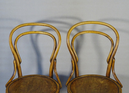 2 Chaises bistrot N°14 par FUCHS & FREUD- Bielitz-Austria vers 1890, no Thonet