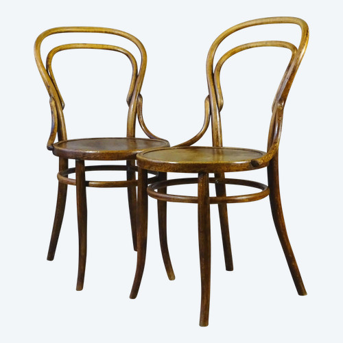 2 Chaises bistrot N°14 par FUCHS & FREUD- Bielitz-Austria vers 1890, no Thonet