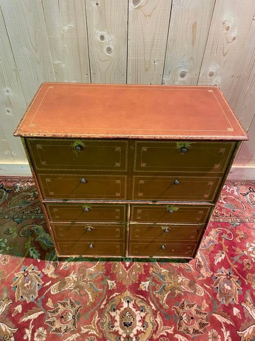 Leather notary's filing cabinet