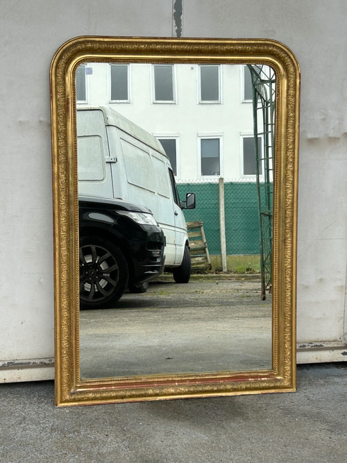 Miroir Louis Phillipe Bois Et Stuc Doré époque Fin XIXéme H 138 X L 95 Cm