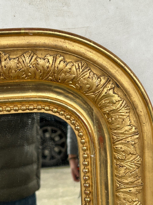 Miroir Louis Phillipe Bois Et Stuc Doré époque Fin XIXéme H 138 X L 95 Cm