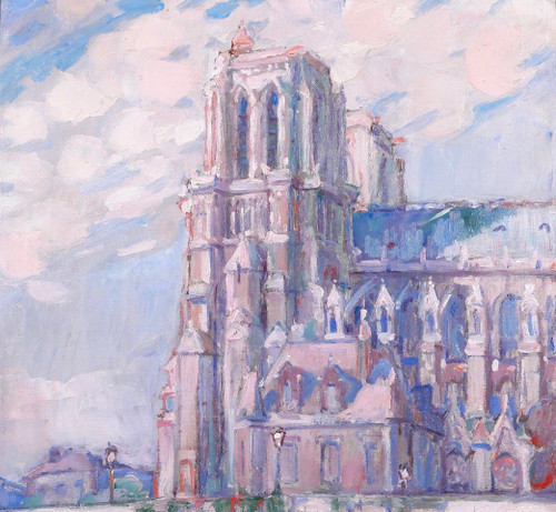 Raphaël CHANTEROU 1888-1945 Paris, la cathédrale Notre-Dame, tableau, vers 1920-30