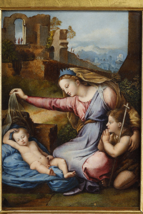 Die Jungfrau mit dem Kind und dem kleinen Johannes, nach RAPHAEL (1483-1520)