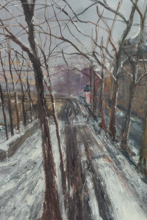 Serge Belloni  (1925-2005) The Painter of Paris The Pont Marie the Ile Saint-Louis under the Snow