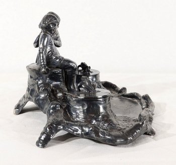  Pewter inkwell, art nouveau period – 1900