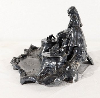  Pewter inkwell, art nouveau period – 1900