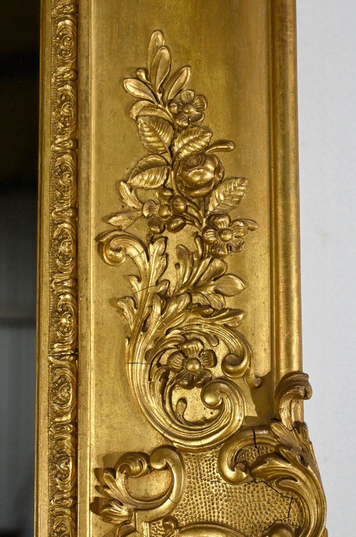 Important Gilded Leaf Mirror, Louis XIV style - Mid 19th century