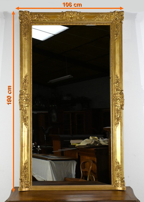 Important Gilded Leaf Mirror, Louis XIV style - Mid 19th century