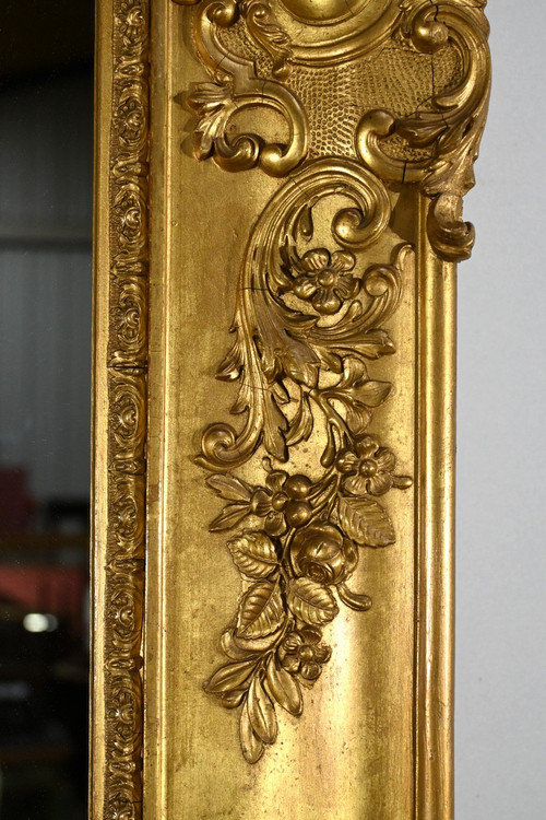 Important Gilded Leaf Mirror, Louis XIV style - Mid 19th century