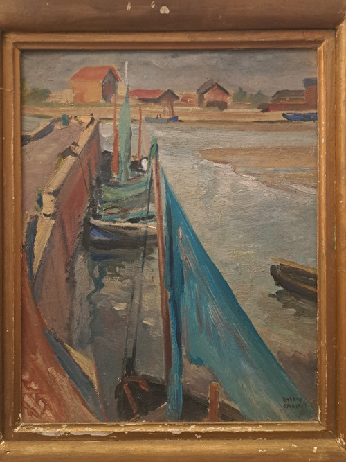 Roland Caplain , Honfleur , Öl Auf Karton , XX°.