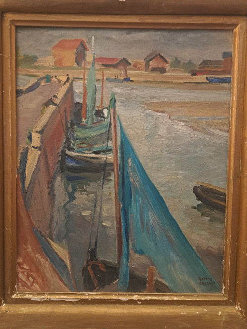 Roland Caplain , Honfleur , Öl Auf Karton , XX°.