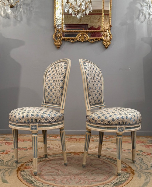 Georges Jacob, Paire De Chaises Estampillées d'Epoque Louis XVI (1739-1814)