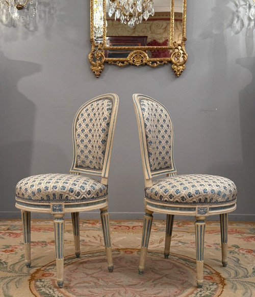 Georges Jacob, Paire De Chaises Estampillées d'Epoque Louis XVI (1739-1814)