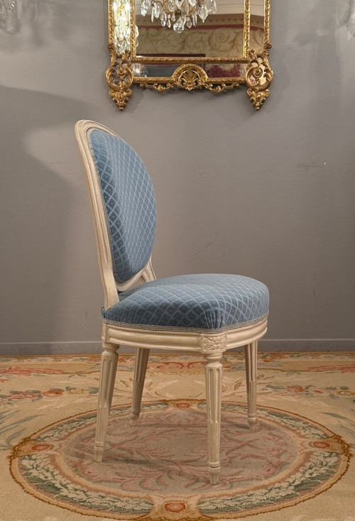 Claude Chevigny, Chaise Cabriolet Estampillée d'Epoque Louis XVI Vers 1780