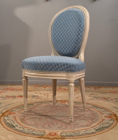 Claude Chevigny, Chaise Cabriolet Estampillée d'Epoque Louis XVI Vers 1780