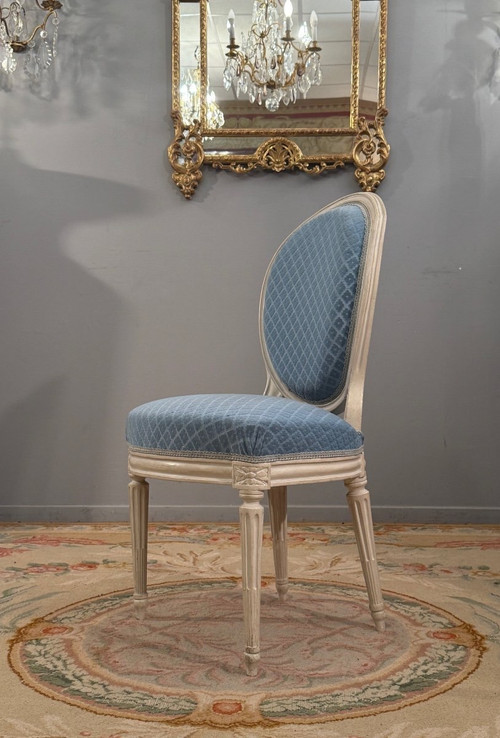 Claude Chevigny, Chaise Cabriolet Estampillée d'Epoque Louis XVI Vers 1780