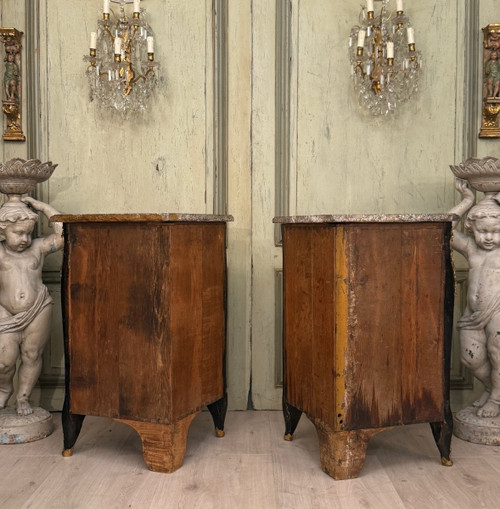 Pair of Louis XV Period Chinese Lacquer Corner Chests About 1750