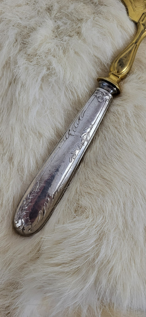 Tortenheber aus Silber / Vermeil XIX.