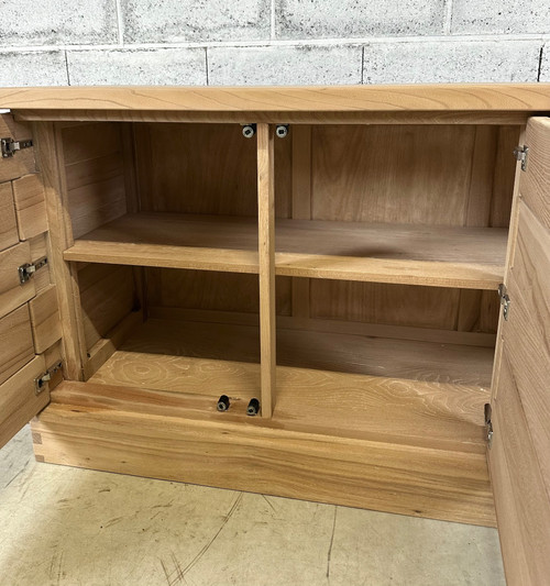 Credenza minimalista sbiancata anni '80