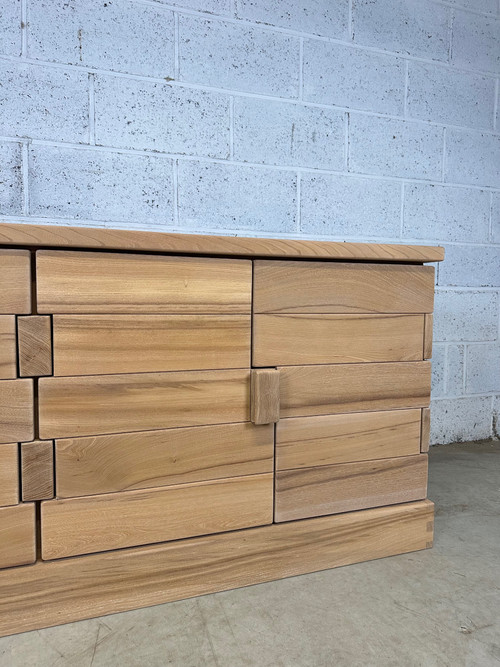 Credenza minimalista sbiancata anni '80