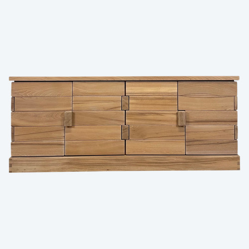 Credenza minimalista sbiancata anni '80