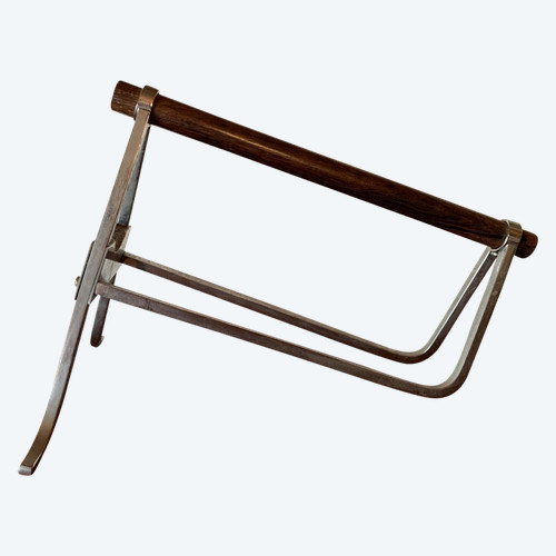 Porte Bouteille en palissandre et chrome de Jacques Adnet XX ème