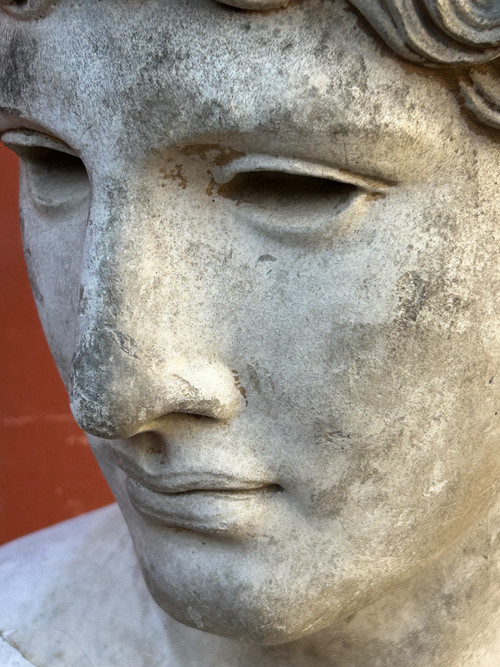 Busto L'athlète De Benevent Louvre Calco in gesso Fine XIX secolo - Antico