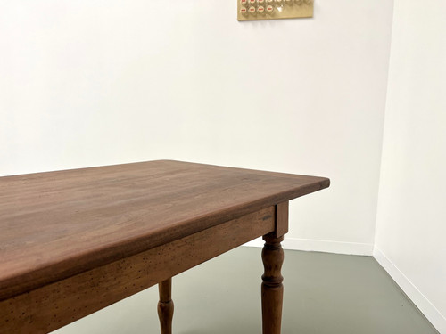 Petite table de ferme / bureau en merisier massif