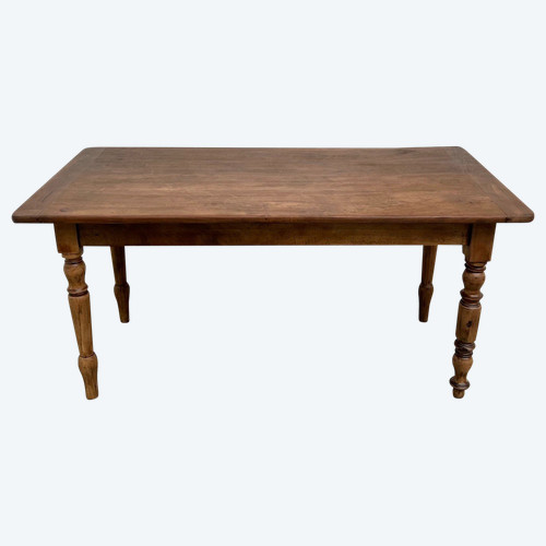 Petite table de ferme / bureau en merisier massif