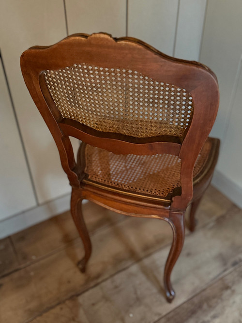 Pair of Louis XV chairs dating from the 19th century with wickerwork