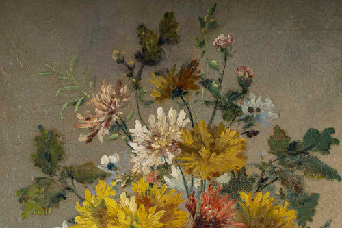 Eugène Henri Cauchois (1850-1911) Bouquet of daisies oil on canvas circa 1890