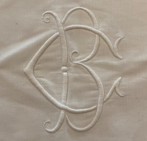 Monogrammed Cotton Wedding Blanket BC early XXth century