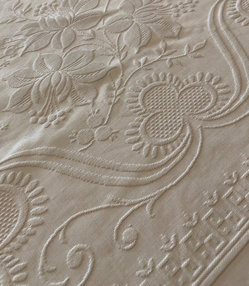 Monogrammed Cotton Wedding Blanket BC early XXth century