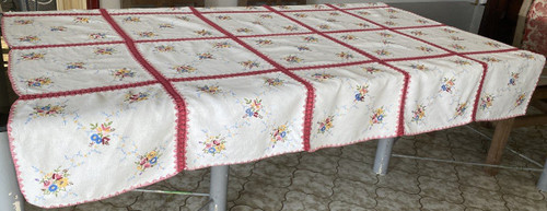 Tablecloth Embroidered With Bouquets Of Flowers 19th century