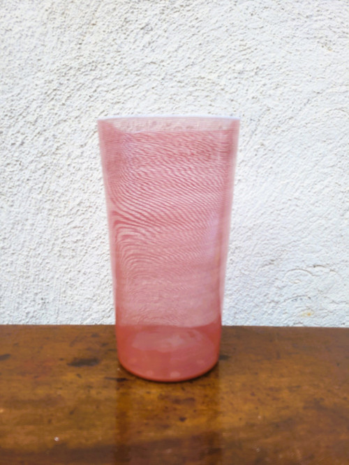 Barovier & Toso, Vase En Verre Avec Filigrane, XXème Siècle