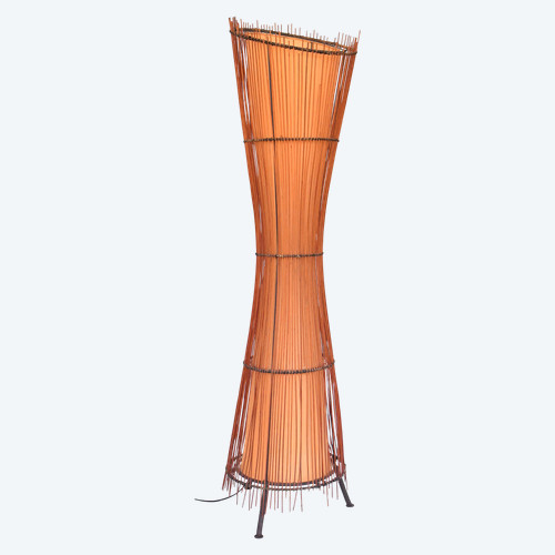 Kobe" floor lamp in bamboo and metal, from the 1980s