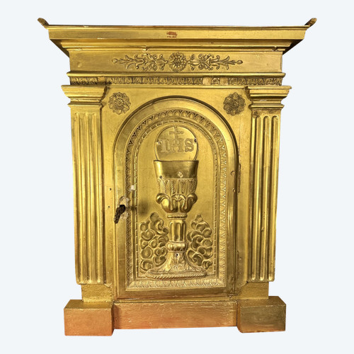  Tabernacle En Bois Et Stuc Doré - XIXe