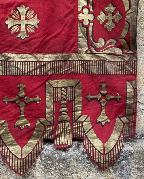 Grand Religious Red and Gold Drape