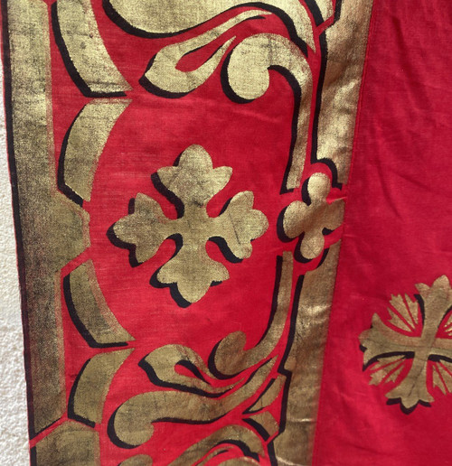 Grand Religious Red and Gold Drape