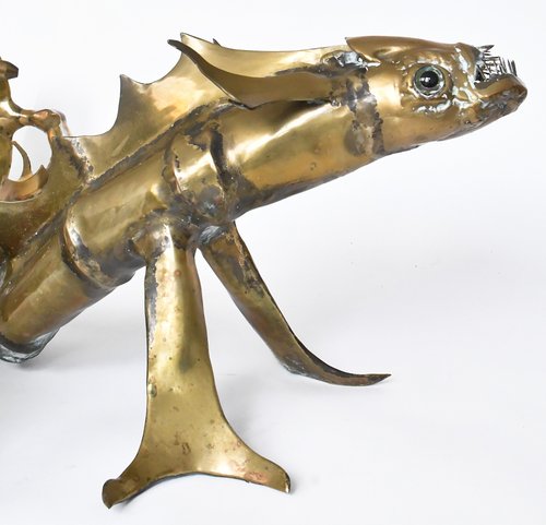 Coffee table by Christian Techoueyres in the Hollywood Regency style in brass and gilt bronze