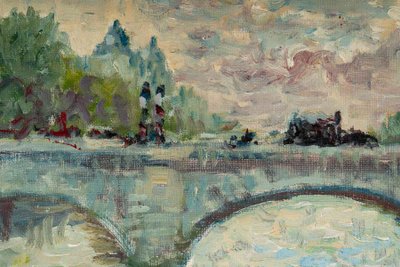 Mério Ameglio (1897-1970) Blick auf Pont-Neuf Öl auf Leinwand um 1950