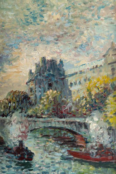 Mério Ameglio (1897-1970) Blick auf Pont-Neuf Öl auf Leinwand um 1950