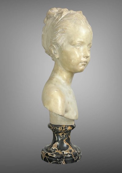 19th CENTURY MARBLE BUST OF LOUISE BRONGNIART AFTER HOUDON (1741-1828)