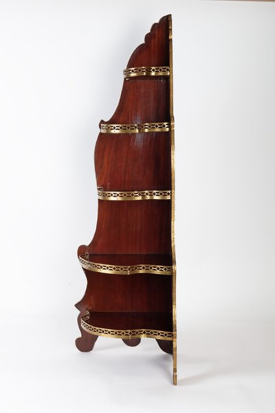 Louis XVI style mahogany corner with bronze and gilt brass decoration circa 1890-1900