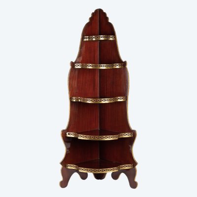 Louis XVI style mahogany corner with bronze and gilt brass decoration circa 1890-1900