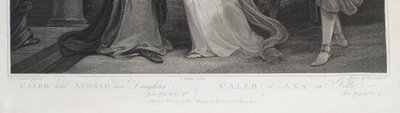 Engraving Caleb and Achsah by James Godby after Henry Singleton Empire Period Etching Biblical Scene