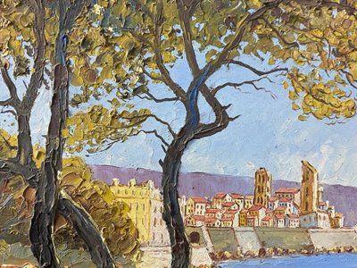 Tableau signé Xavier SAGER 1881-1969 vue de Nice Paire possible