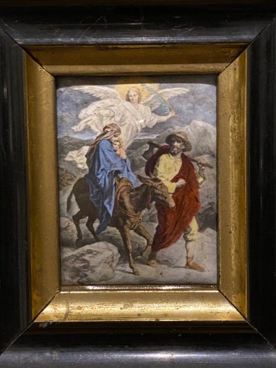 Set of three religious scenes, Painting on porcelain, 19th century