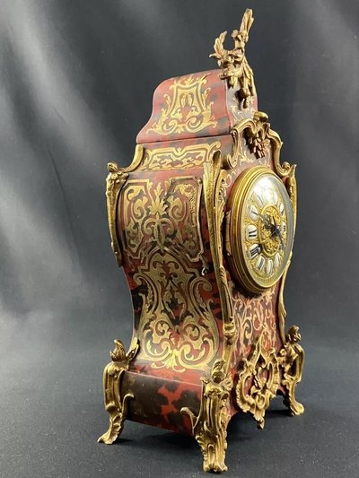 Orologio a cartello in stile Boulle del XIX secolo, periodo Napoleone III